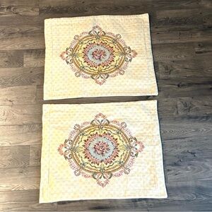 2 Bloomingdale’s Tapestry Pillow Covers 30”x 24” Garden Floral Cottage Victorian